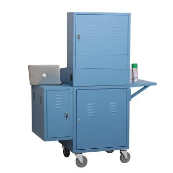 工厂车间移动打印机电脑柜防尘金属机柜微机收纳柜子 蓝色